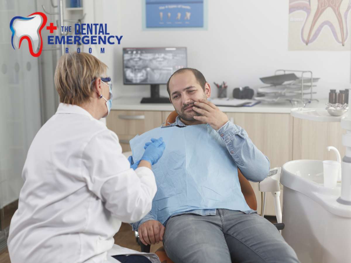 Male patient having a tooth infection